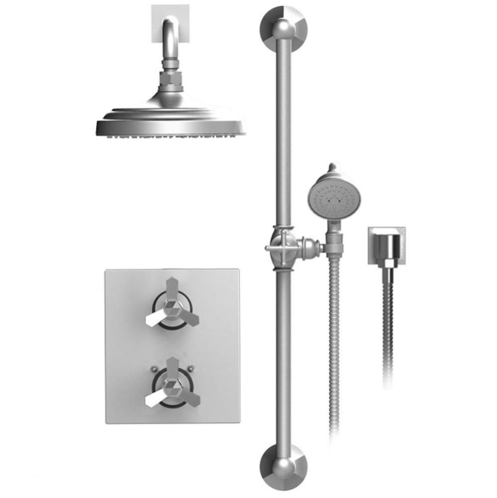 Temperature Control Shower With Two Way Diverter & Shut-Off, Hand Held Shower, Bar, Integral S