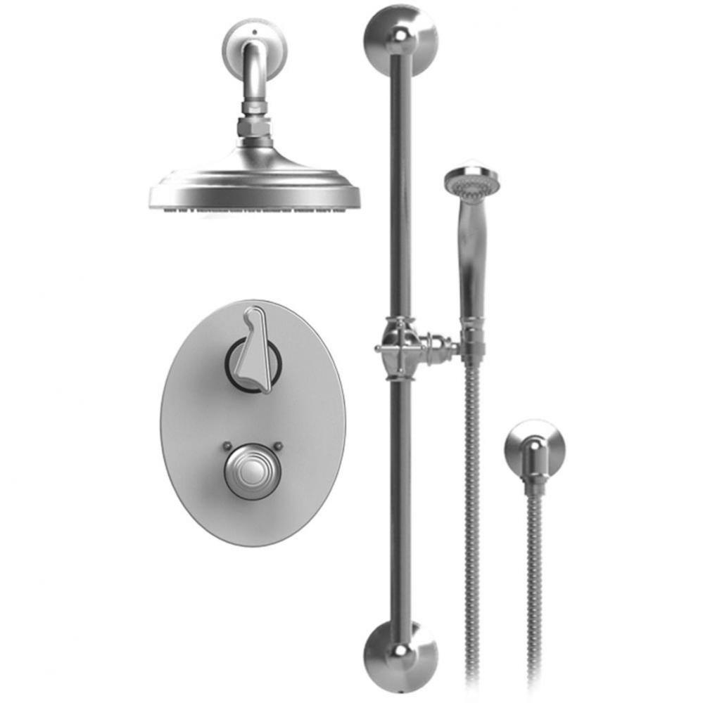 Temperature Control Shower With Two Way Diverter & Shut-Off, Hand Held Shower, Bar, Integral S