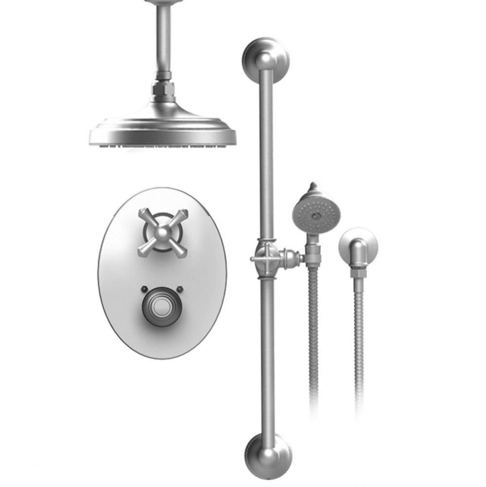 Temperature Control Shower With Two Way Diverter & Shut-Off, Hand Held Shower, Bar, Integral S