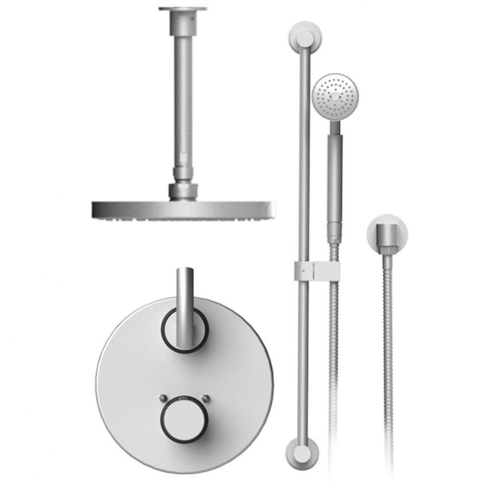 Temperature Control Shower With Two Way Diverter & Shut-Off, Hand Held Shower, Bar, Integral S