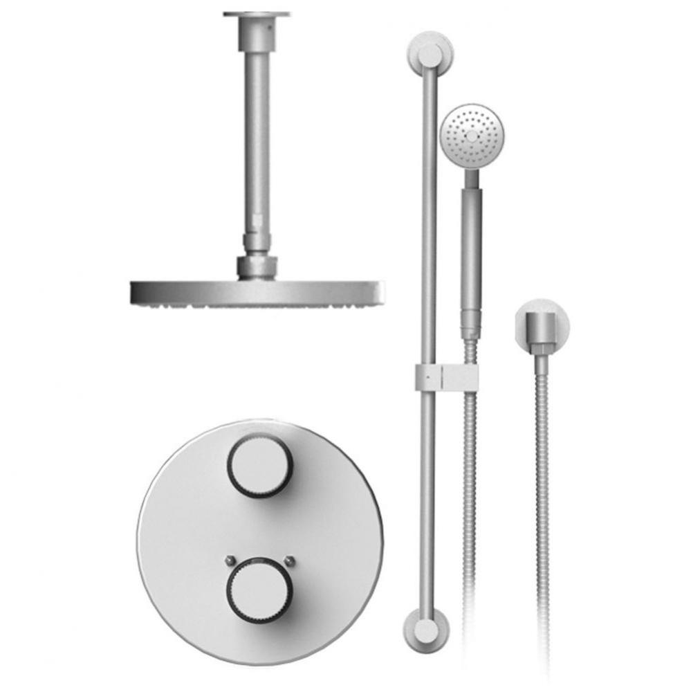 Temperature Control Shower With Two Way Diverter & Shut-Off, Hand Held Shower, Bar, Integral S