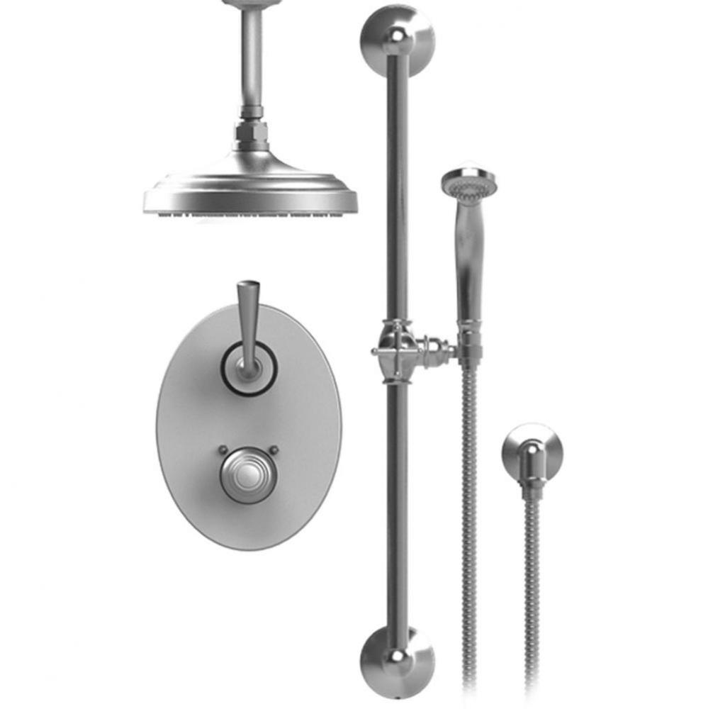 Temperature Control Shower With Two Way Diverter & Shut-Off, Hand Held Shower, Bar, Integral S