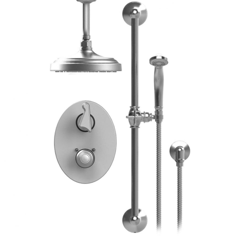 Temperature Control Shower With Two Way Diverter & Shut-Off, Hand Held Shower, Bar, Integral S