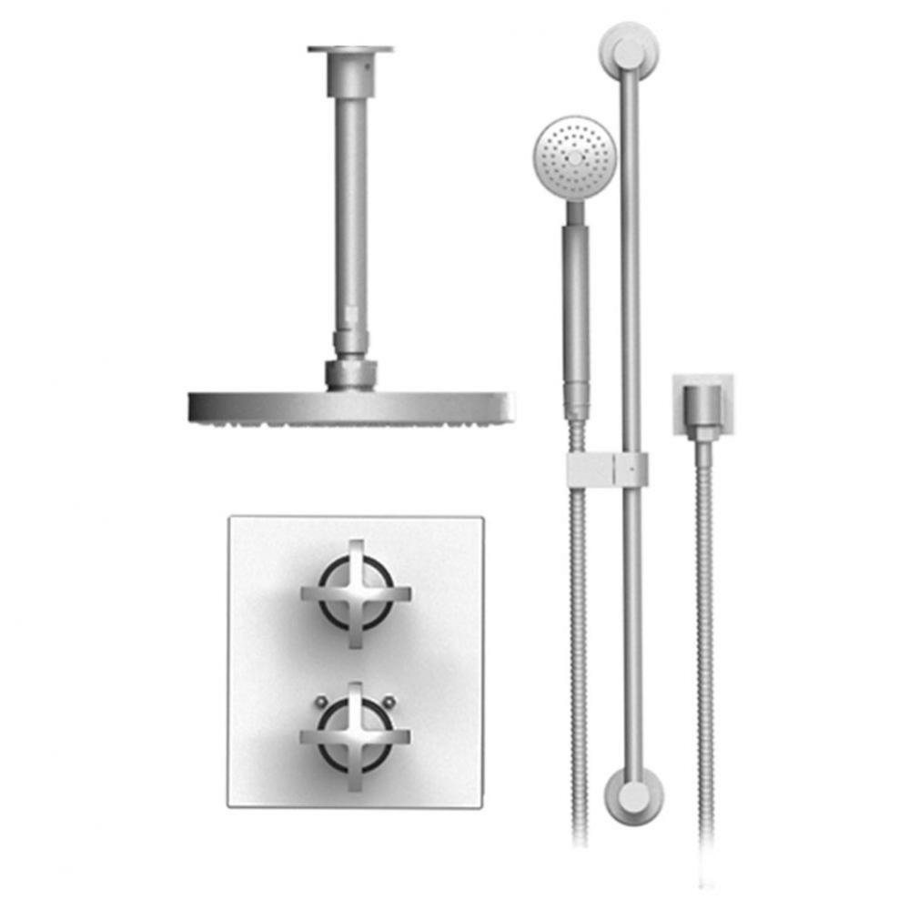 Temperature Control Shower With Two Way Diverter & Shut-Off, Hand Held Shower, Bar, Integral S