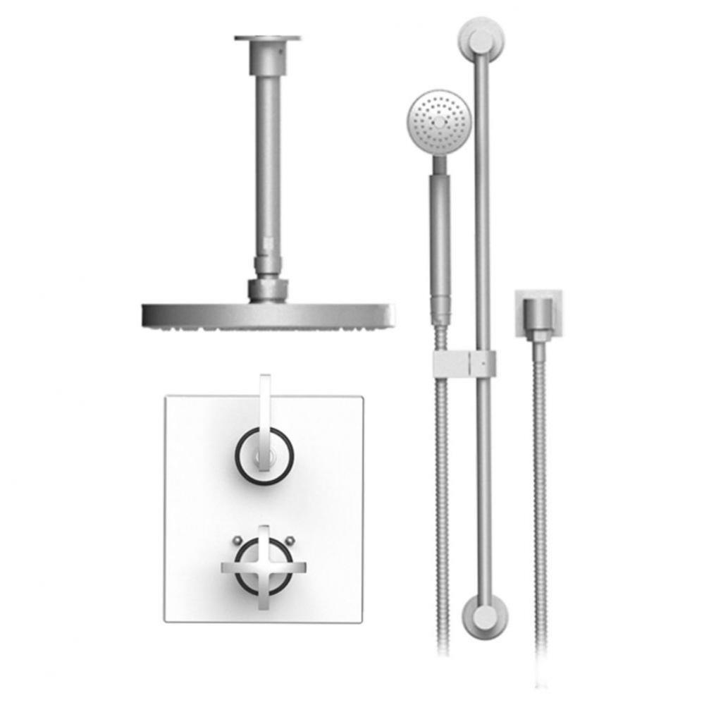 Temperature Control Shower With Two Way Diverter & Shut-Off, Hand Held Shower, Bar, Integral S