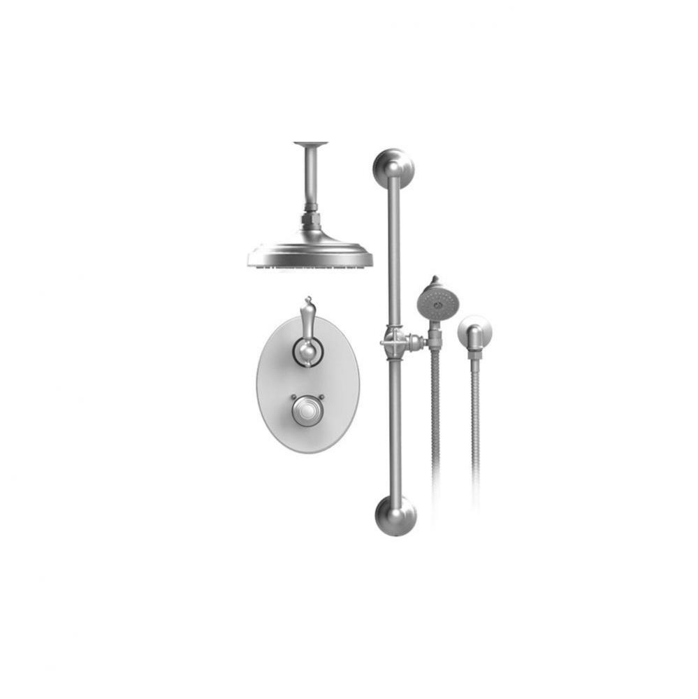 Temperature Control Shower With Two Way Diverter & Shut-Off, Hand Held Shower, Bar, Integral S