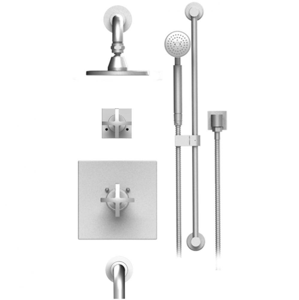 Temperature Control Tubs & Shower With Three Way Diverter & Shut-Off, Hand Held Shower, Ba