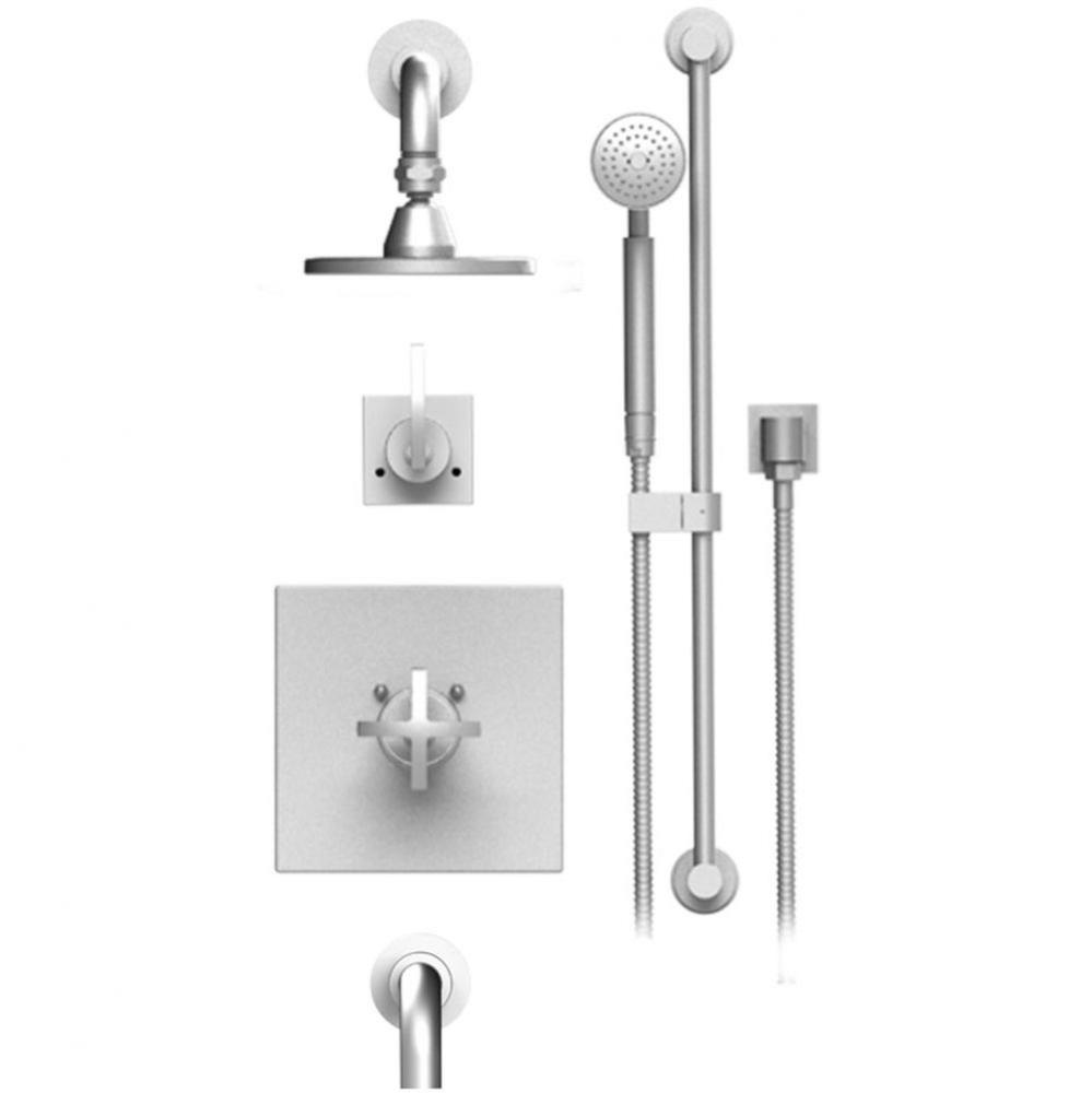 Temperature Control Tubs & Shower With Three Way Diverter & Shut-Off, Hand Held Shower, Ba