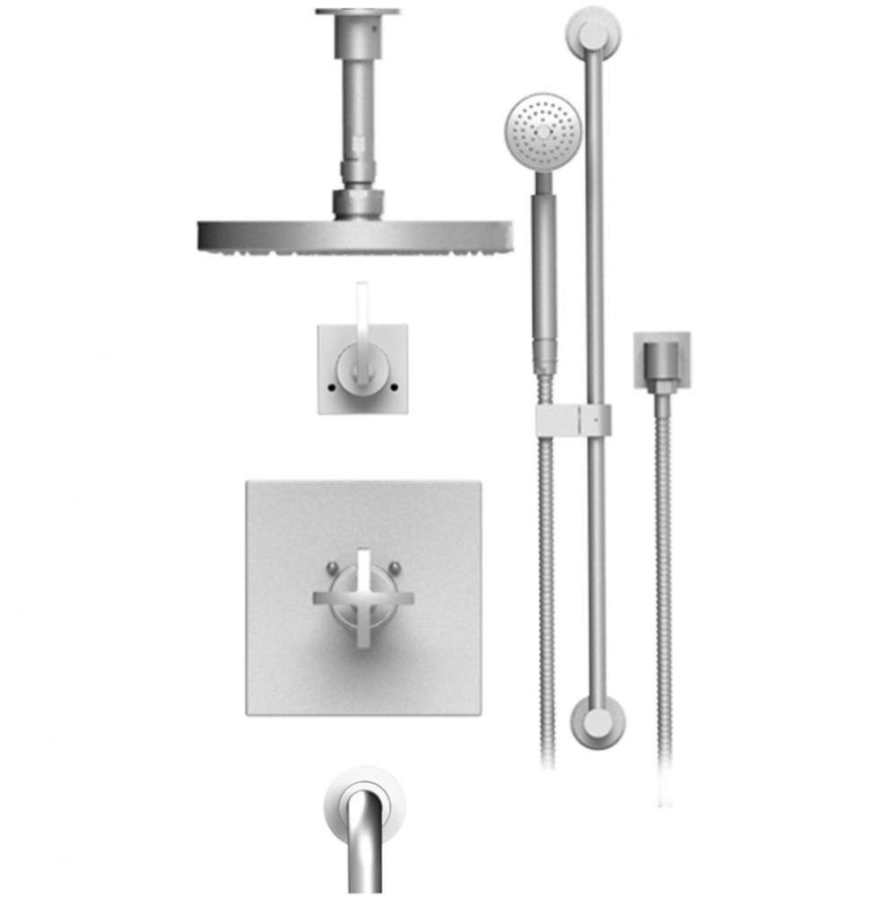 Temperature Control Tubs & Shower With Three Way Diverter & Shut-Off, Hand Held Shower, Ba