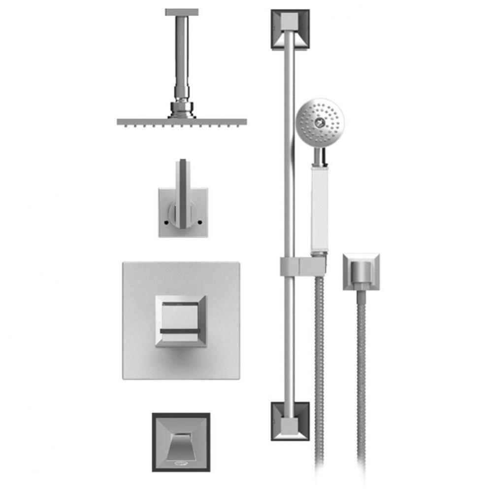 Temperature Control Tub & Shower With Three Way Diverter & Shut-Off, Hand Held Shower, Bar