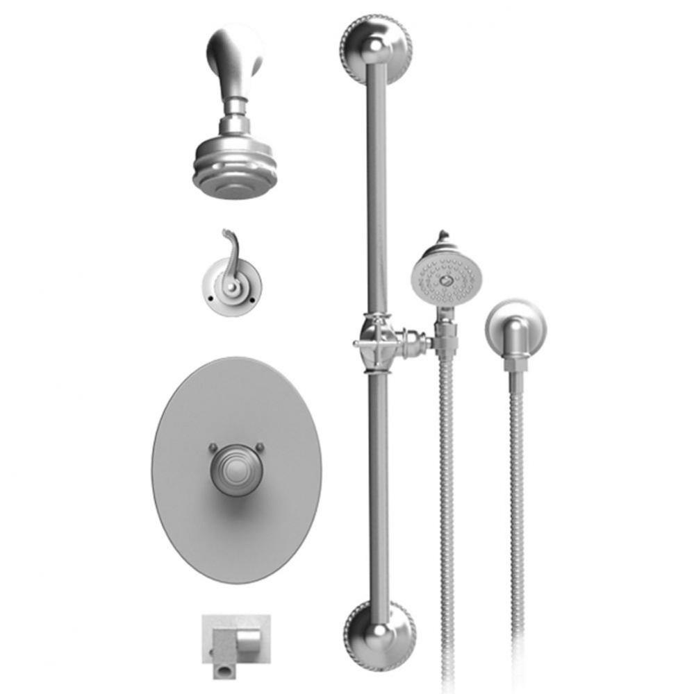 Temperature Control Shower With Two Way Diverter & Shut-Off, With One Seperate Volume Control,