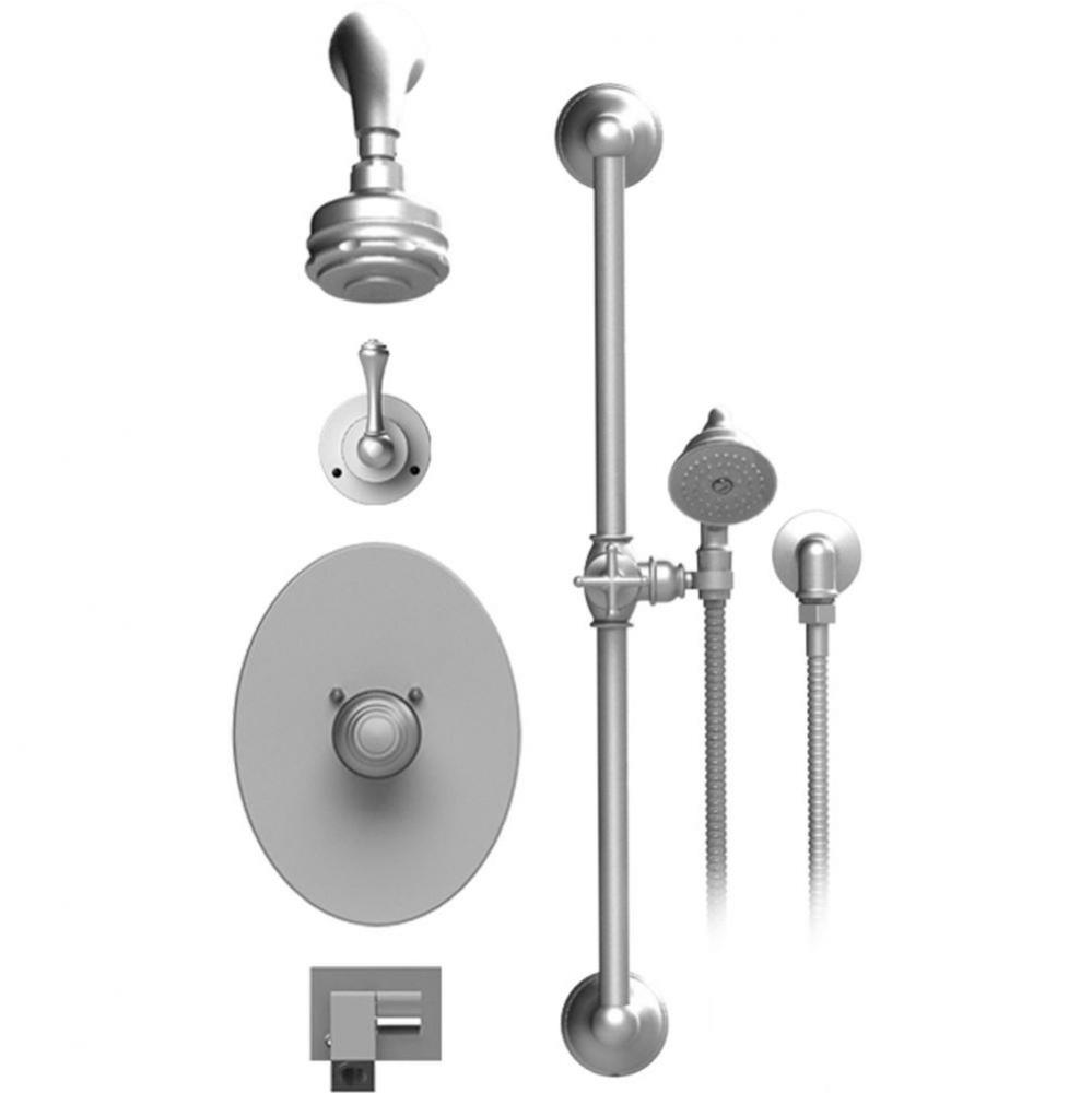 Temperature Control Shower With Two Way Diverter & Shut-Off, With One Seperate Volume Control,