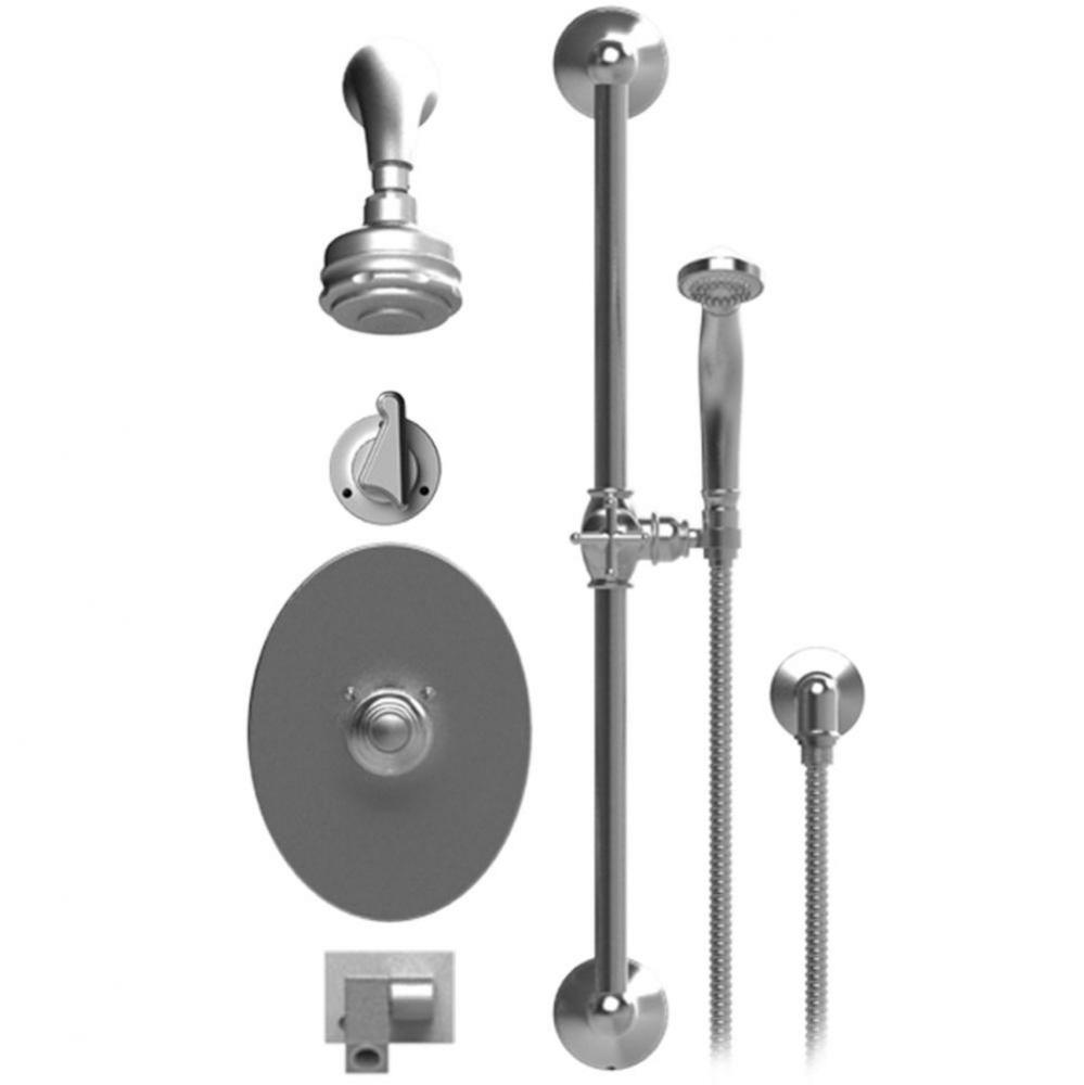 Temperature Control Shower With Two Way Diverter & Shut-Off, With One Seperate Volume Control,