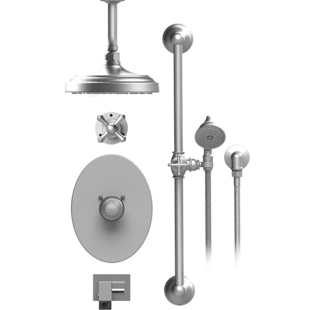 Temperature Control Shower With Two Way Diverter & Shut-Off, With One Seperate Volume Control,