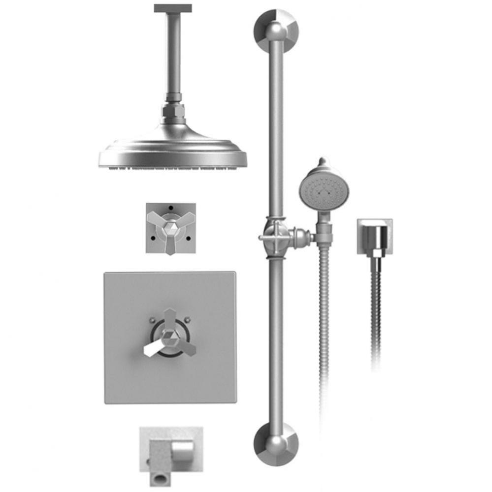 Temperature Control Shower With Two Way Diverter & Shut-Off, With One Seperate Volume Control,