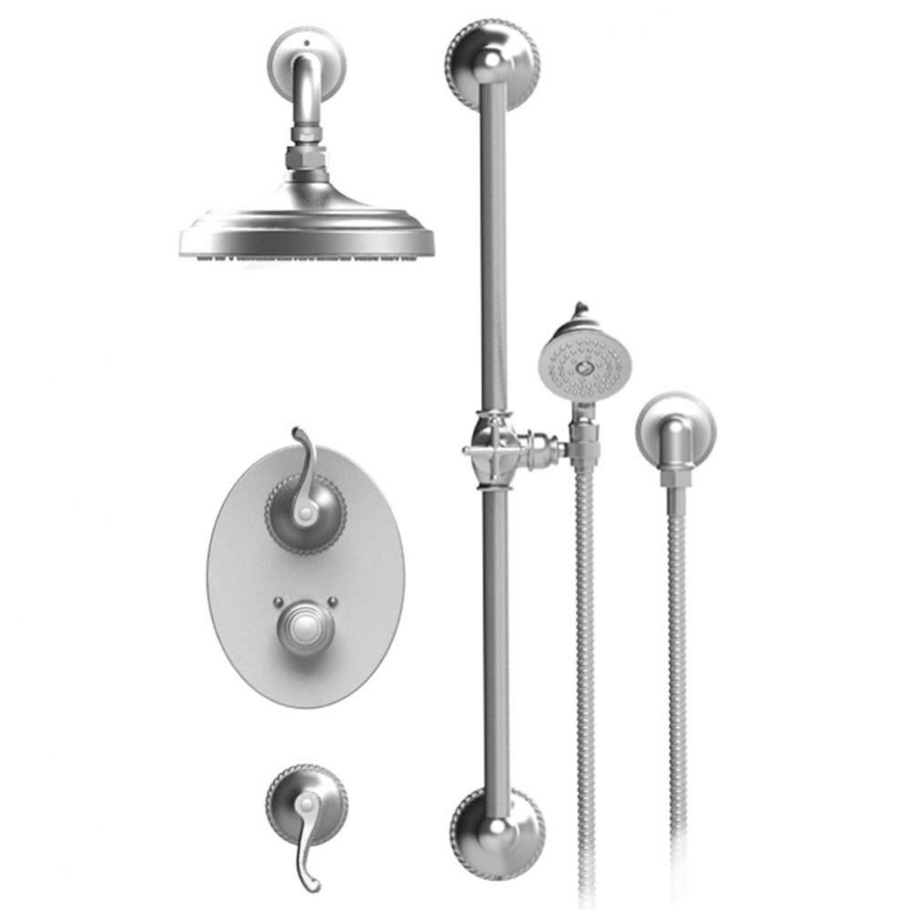 Temperature Control Shower With Two Way Diverter & Shut-Off, With One Seperate Volume Control,