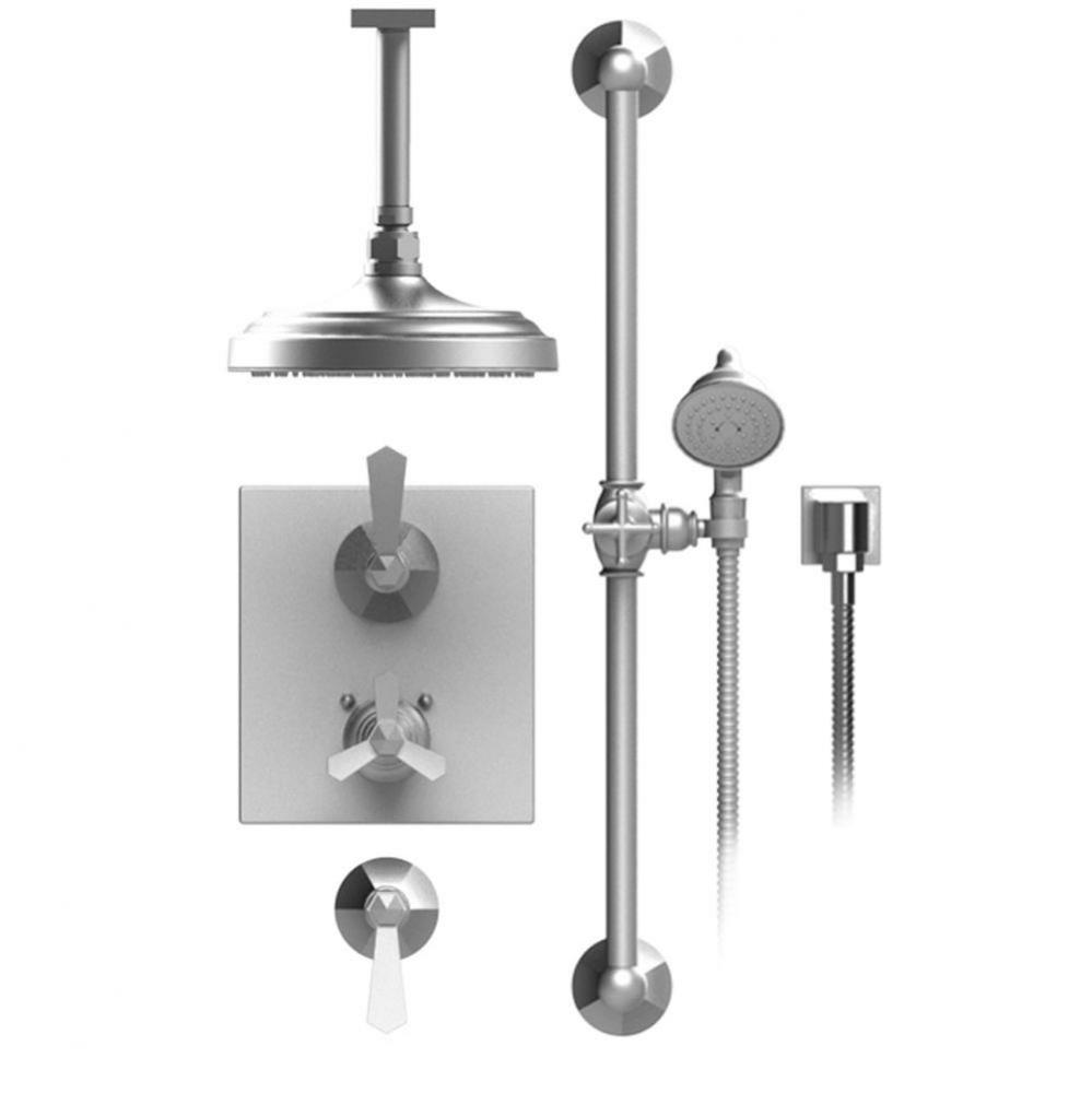 Temperature Control Shower With Two Seperate Volume Controls, Shower Head, Bar, Integral Supply &a