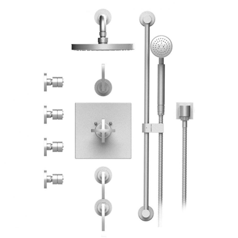 Temperature Control Shower With Three Seperate Volume Controls, Fixed Shower Head, Bar, Integral S