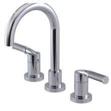 Rubinet 1AHLLCHMR - Widespread Lav. Set. (less drain) in Chrome With Maroon Accent