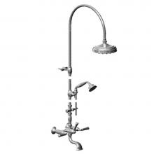 Rubinet 2WRVLSCWH - Wall Mount Tub & Shower With Hand Held Shower
