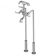 Rubinet 3FETLCHGD - Floor Mount Tub Filler With Hand Held Shower