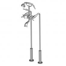 Rubinet 3FHXCCHBK - Floor Mount Tub Filler With Hand Held Shower