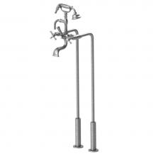 Rubinet 3FRVCBBBK - Floor Mount Tub Filler With Hand Held Shower