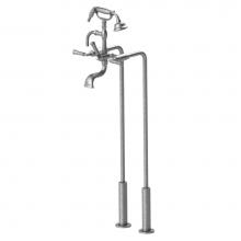 Rubinet 3FRVLABMABM - Floor Mount Tub Filler With Hand Held Shower