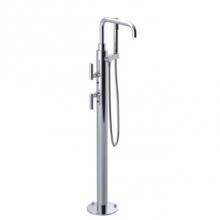 Rubinet 3GGNLCHCH - Floor Mount Tub Filler with Hand Held Shower