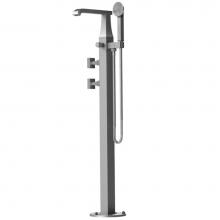 Rubinet 3GICQBBBB - Floor Mount Tub Filler With Hand Held Shower