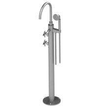 Rubinet 3GLACACMACM - Floor Mount Tub Filler With Hand Held Shower