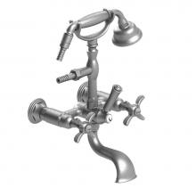 Rubinet 3WRVCBBBB - Wall Mount Tub Filler With Hand Held Shower