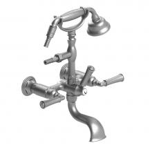 Rubinet 3WRVLBBBB - Wall Mount Tub Filler With Hand Held Shower