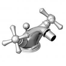 Rubinet 6AFMCSNGD - Single Hole Dual Handle Bidet Fitting (Less Drain)