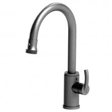 Rubinet 8JHOLABMABM - Single Hole Single Control Kitchen Set With Retractable Dual Function Spray