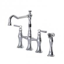 Rubinet 8UHXLCHBK - Kitchen Bridge Faucet With Hand Spray