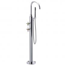 Rubinet 3GGLCCHABM - Floor Mount Tub Filler With Hand Held Shower, Lasalle Spout