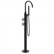 Rubinet 3GGLCMBBB - Floor Mount Tub Filler With Hand Held Shower, Lasalle Spout