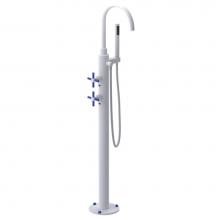 Rubinet 3GGLCMWBJ - Floor Mount Tub Filler With Hand Held Shower, Lasalle Spout