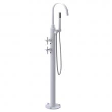 Rubinet 3GGLCMWCH - Floor Mount Tub Filler With Hand Held Shower, Lasalle Spout