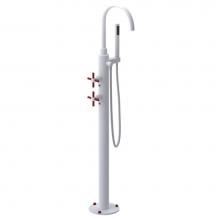 Rubinet 3GGLCMWMR - Floor Mount Tub Filler With Hand Held Shower, Lasalle Spout