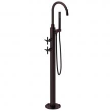 Rubinet 3GGLCOBMB - Floor Mount Tub Filler With Hand Held Shower, Lasalle Spout