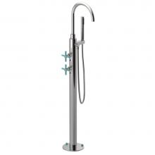 Rubinet 3GGLCPNAQ - Floor Mount Tub Filler With Hand Held Shower, Lasalle Spout