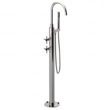 Rubinet 3GGLCPNOB - Floor Mount Tub Filler With Hand Held Shower, Lasalle Spout