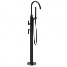 Rubinet 3GGLLBKBB - Floor Mount Tub Filler with Hand Held Shower with La Salle Spout