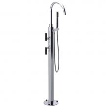 Rubinet 3GGLLCHMB - Floor Mount Tub Filler with Hand Held Shower with La Salle Spout