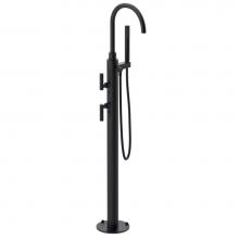 Rubinet 3GGLLMBOB - Floor Mount Tub Filler with Hand Held Shower with La Salle Spout