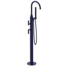 Rubinet 3GGLLMDBB - Floor Mount Tub Filler with Hand Held Shower with La Salle Spout