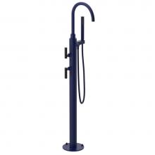 Rubinet 3GGLLMDBK - Floor Mount Tub Filler with Hand Held Shower with La Salle Spout