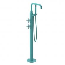 Rubinet 3GGNCAQCH - Floor Mount Tub Filler With Hand Held Shower